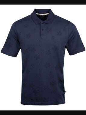 NWT Ted Baker Tyssen Short Sleeve Flower Jacquard Floral Polo Shirt $130.00